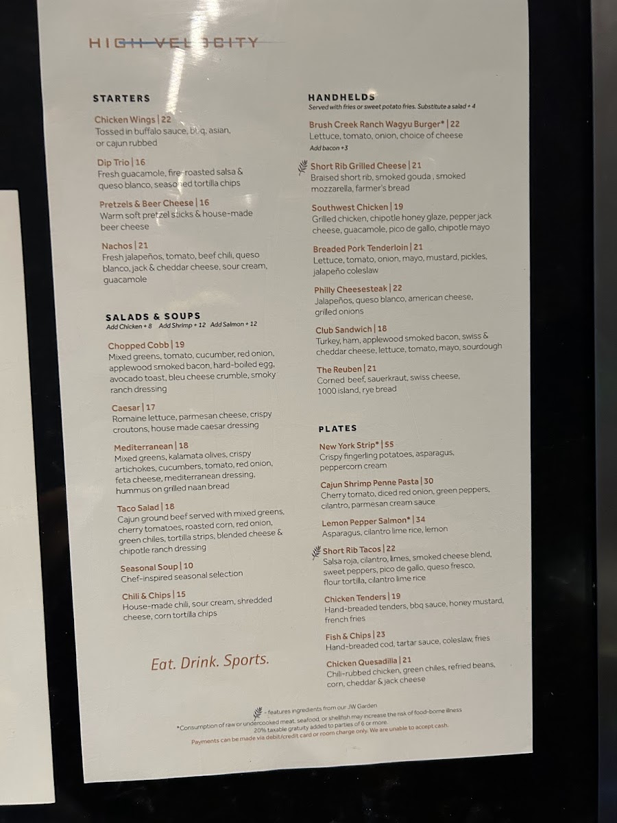 High Velocity Menu - Image 3