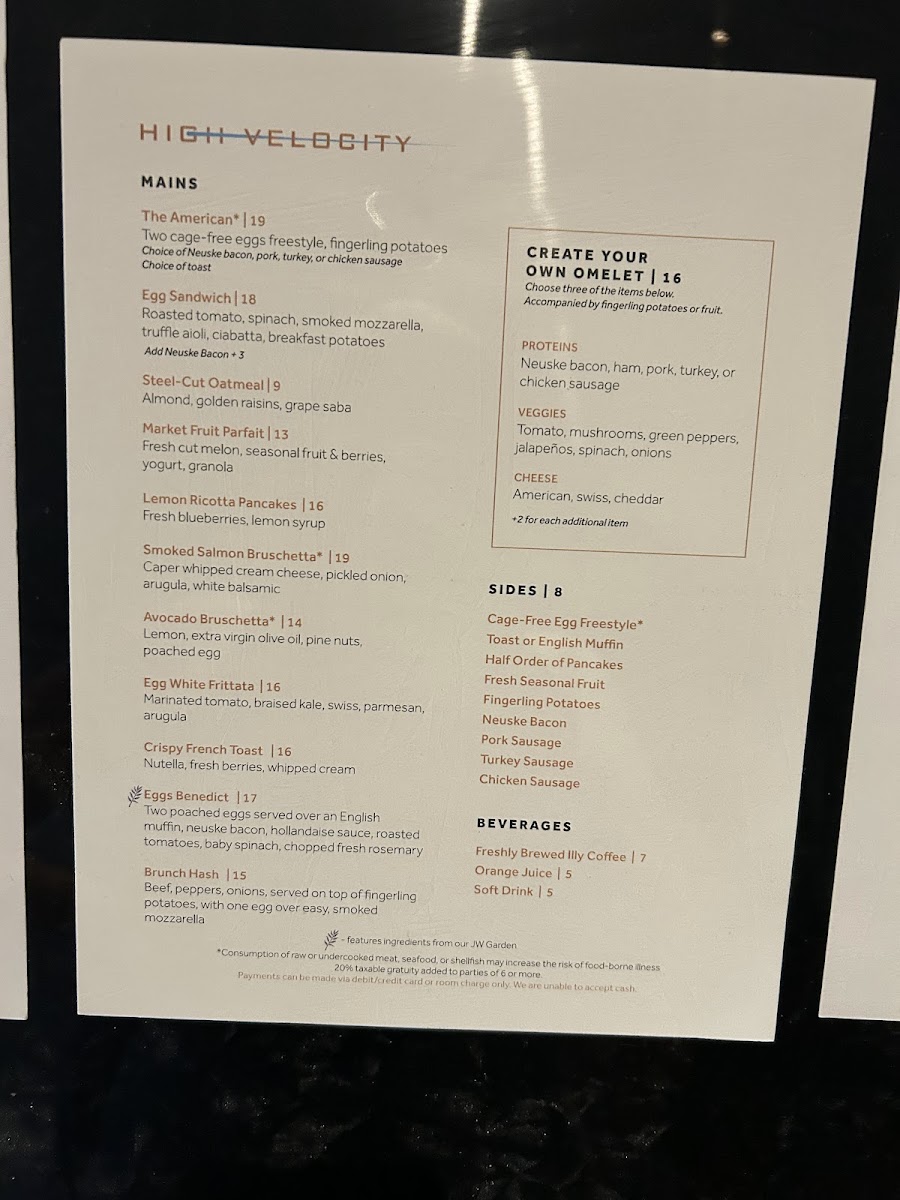 High Velocity Menu - Image 5